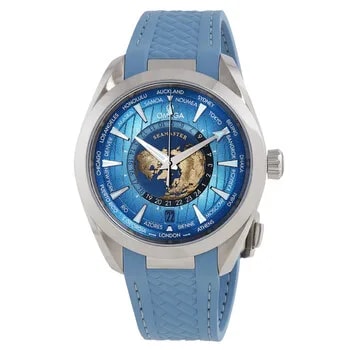 Seamaster World Time GMT Automatic Chronometer SUmmer Blue Dial 220.12.43.22.03.002 2