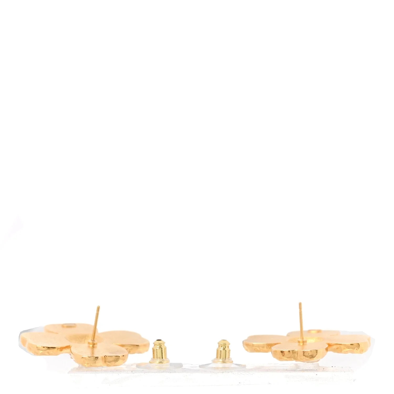 Resin Metal CC Clover Earrings 3