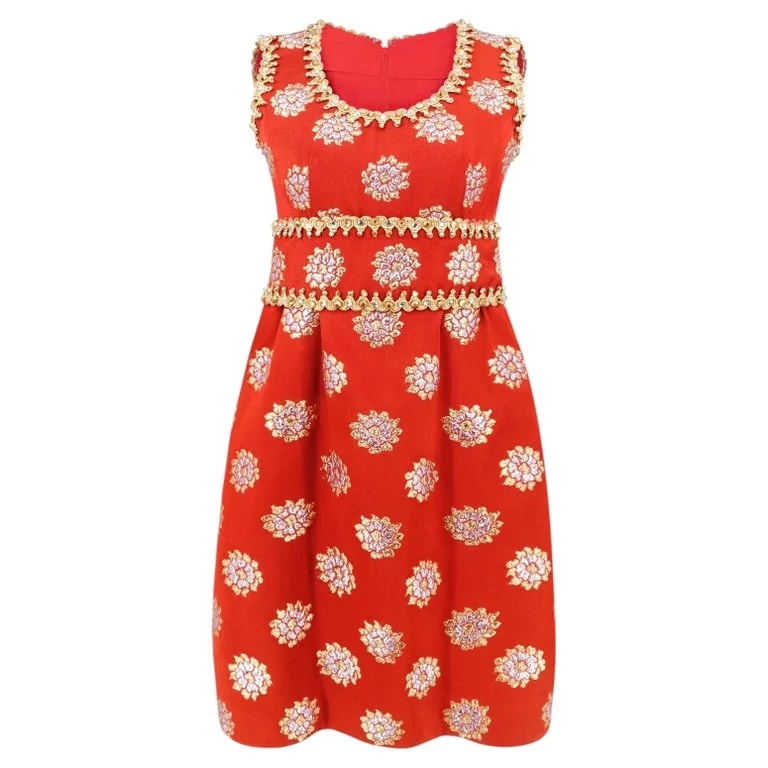 Oscar De La Renta — Oscar de la Renta 1960s Brocade Bubble-Hem Cocktail Dress — Clothing — resale