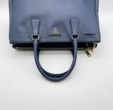 Auth Prada Triangle Logo Galleria 2way 3
