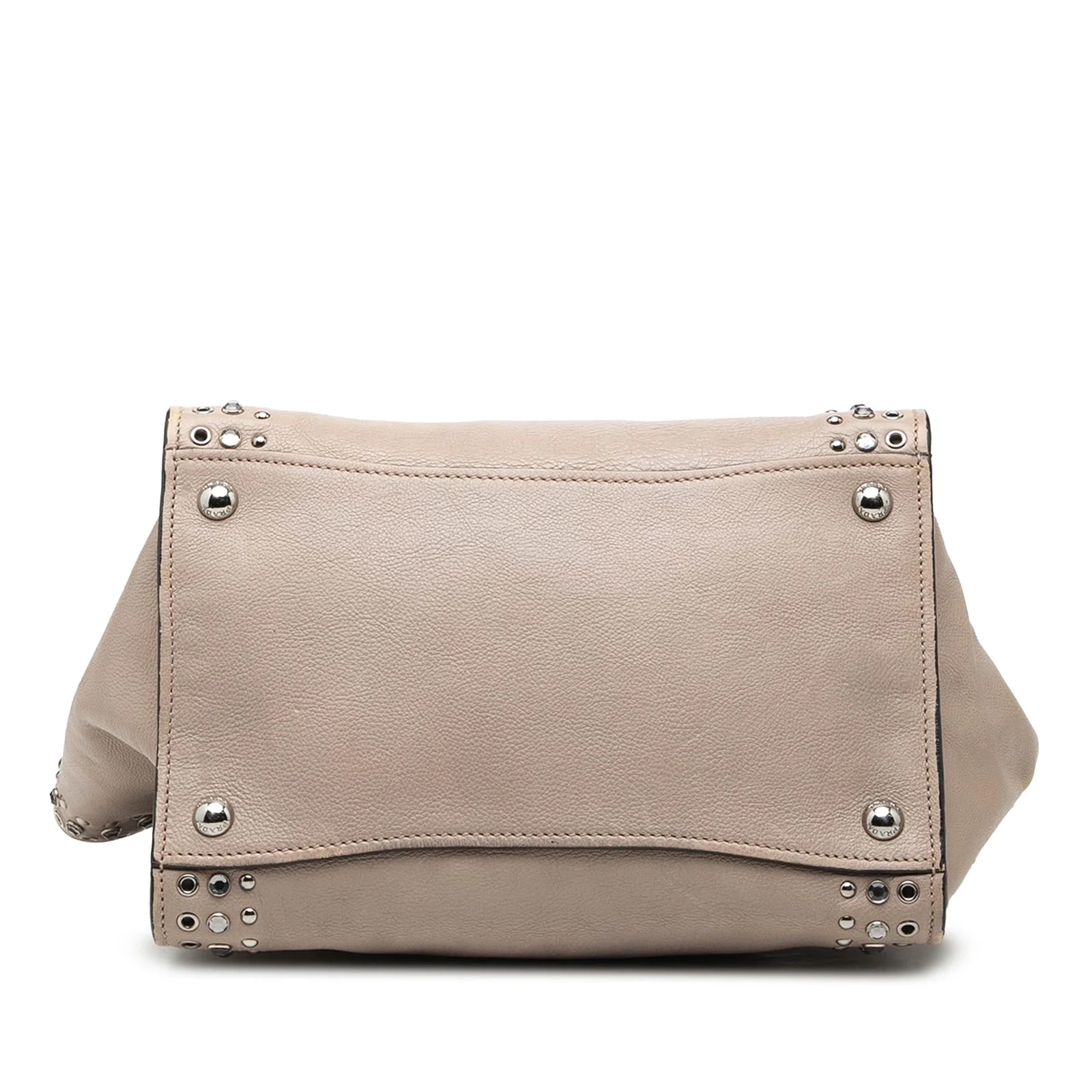 Glace Calf Studded Twin Pocket Satchel 3
