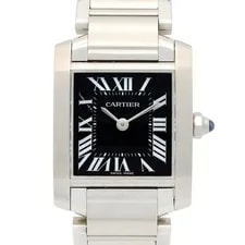 Cartier — Cartier Tank Fran Aise SM Stainless Steel Black W51026Q3 From — Watch — resale