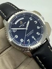 Breitling Aviator 8 Automatic Black Dial Day Date 41MM S. Steel A4533010 2