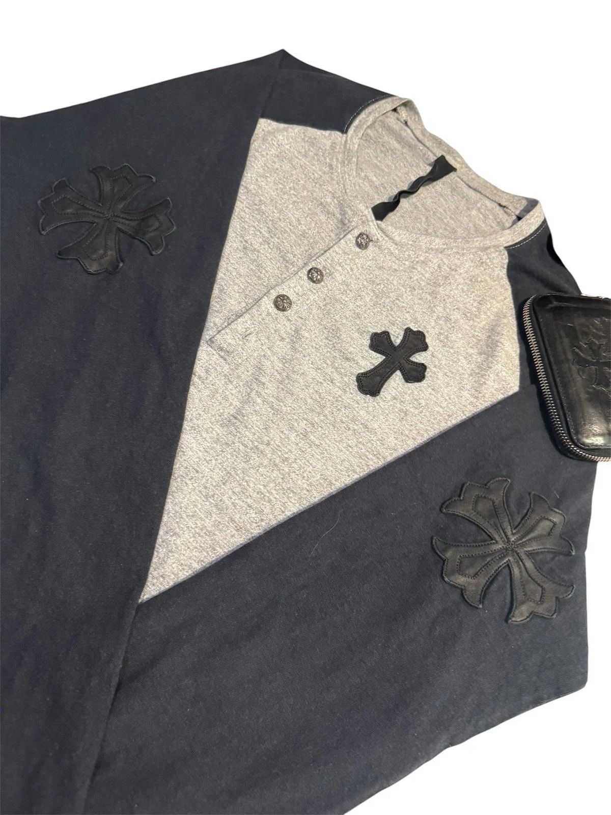 Chrome Hearts — Hearts Elbow Crosses Raglan Henley — streetwear — resale