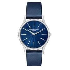 Patek Philippe Calatrava White Gold Blue Dial Diamond 4897 Box Papers 2
