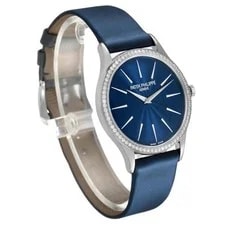 Patek Philippe Calatrava White Gold Blue Dial Diamond 4897 Box Papers 4