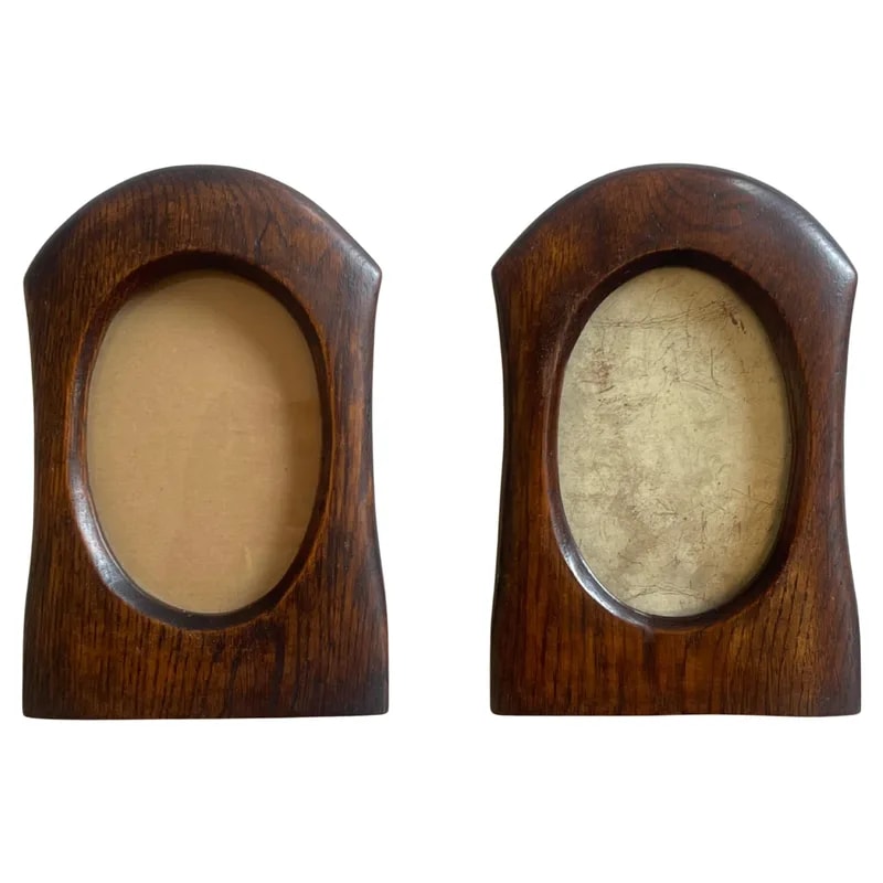 Set of 2 Antique Art Nouveau Picture Frames, Stained Oak, Around 1910, Vienna — Furniture — resale