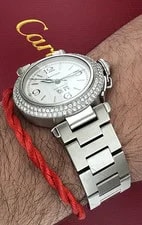 Cartier Pasha 35mm 2475 Automatic W31044M7 Natural Diamond Bezel Big Date Box 2