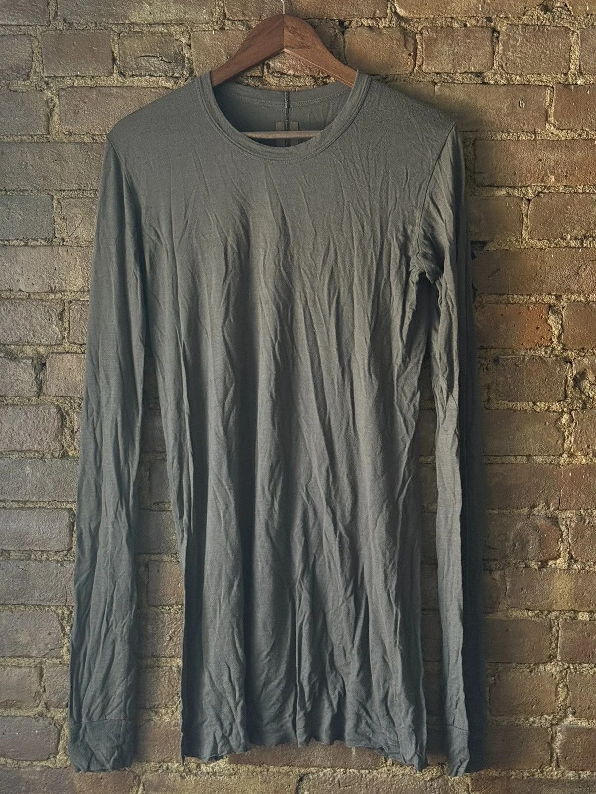 Rick Owens — Rick Owens Long Sleeve T-Shirt in Dark Dust — streetwear — resale
