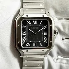 Cartier Santos Large WSSA0096 40MM Black Dial Stainless Steel Box Papers 3