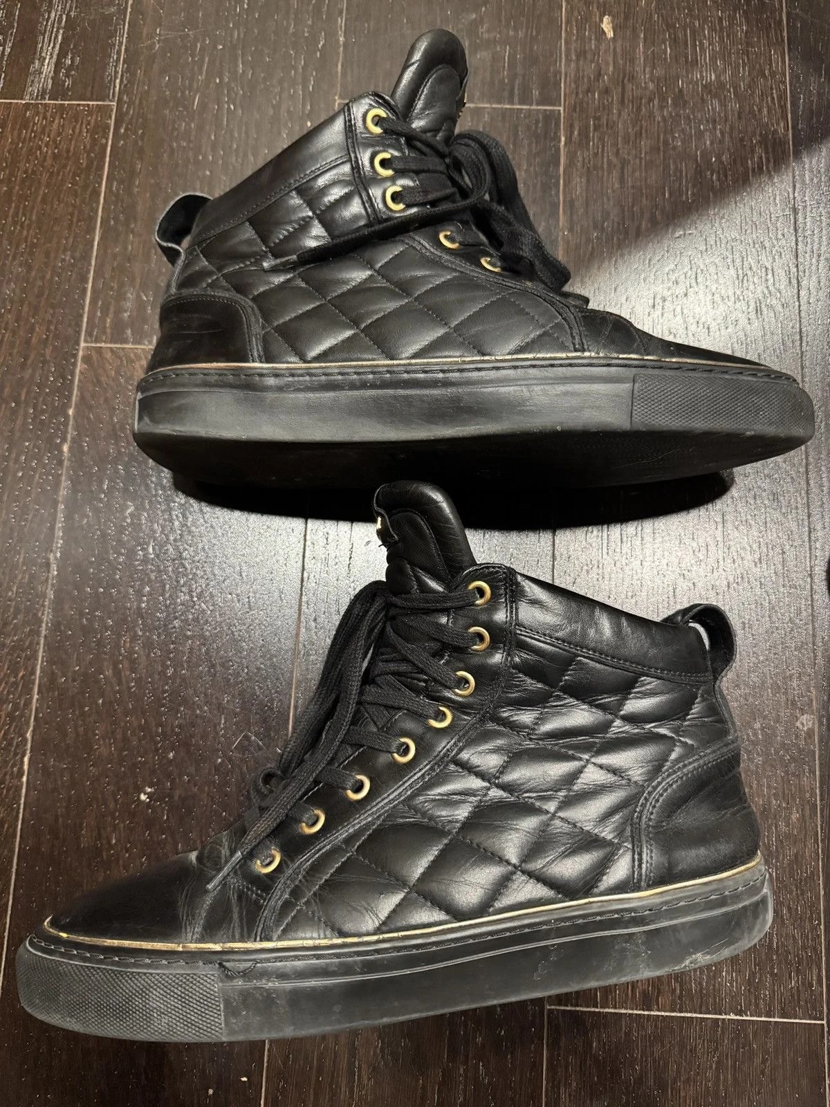 Balmain — Quilted High Top Balmain — Sneaker — resale