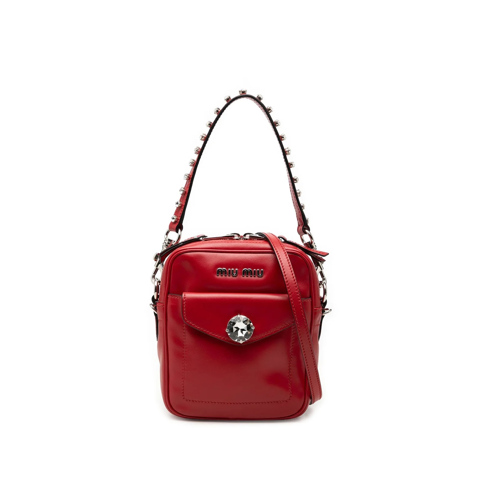 Miu Miu — Vitello Soft Embellished Solitaire Camera — Handbag — resale