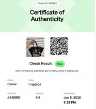 Celine Paris Phantom Luggage GHW Auth Certificate 2