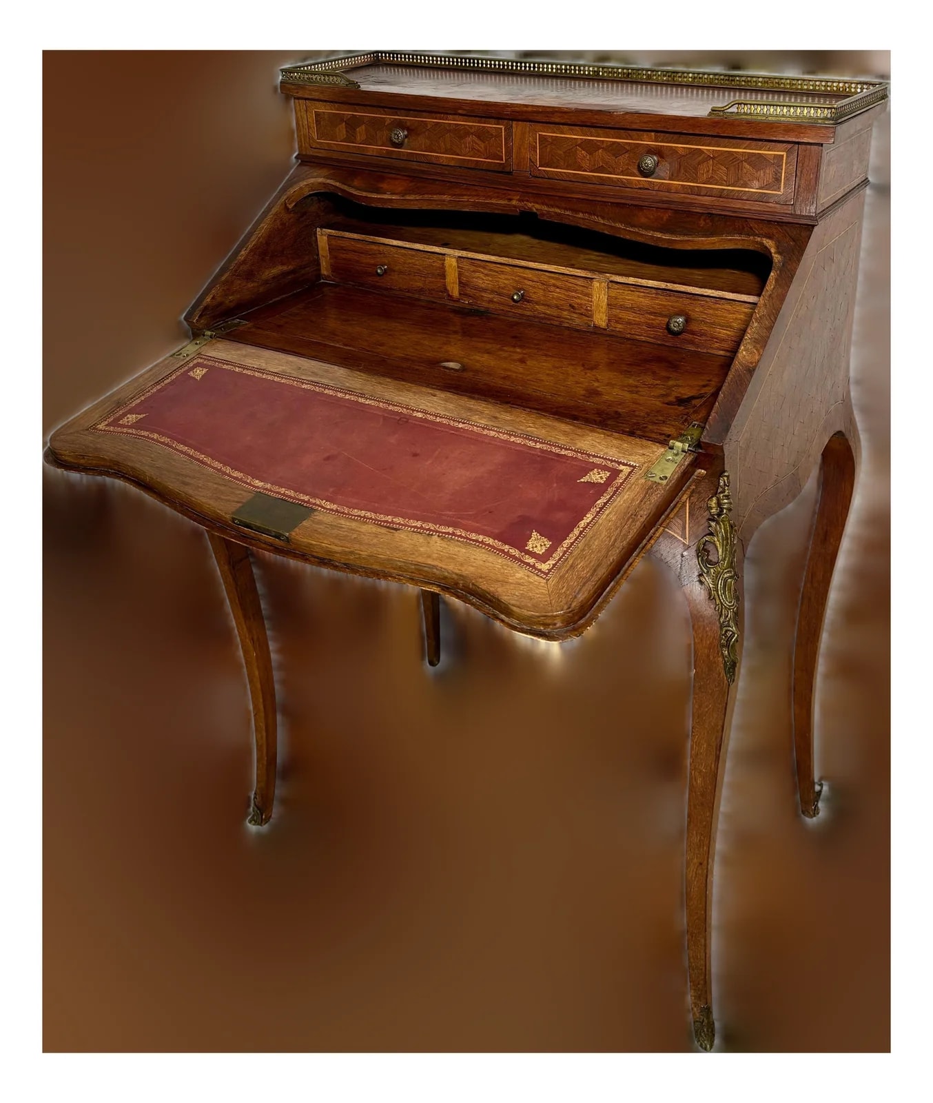 1930s French Louis XV Style Slant Front Secretary With Writing Surface — Furniture — resale