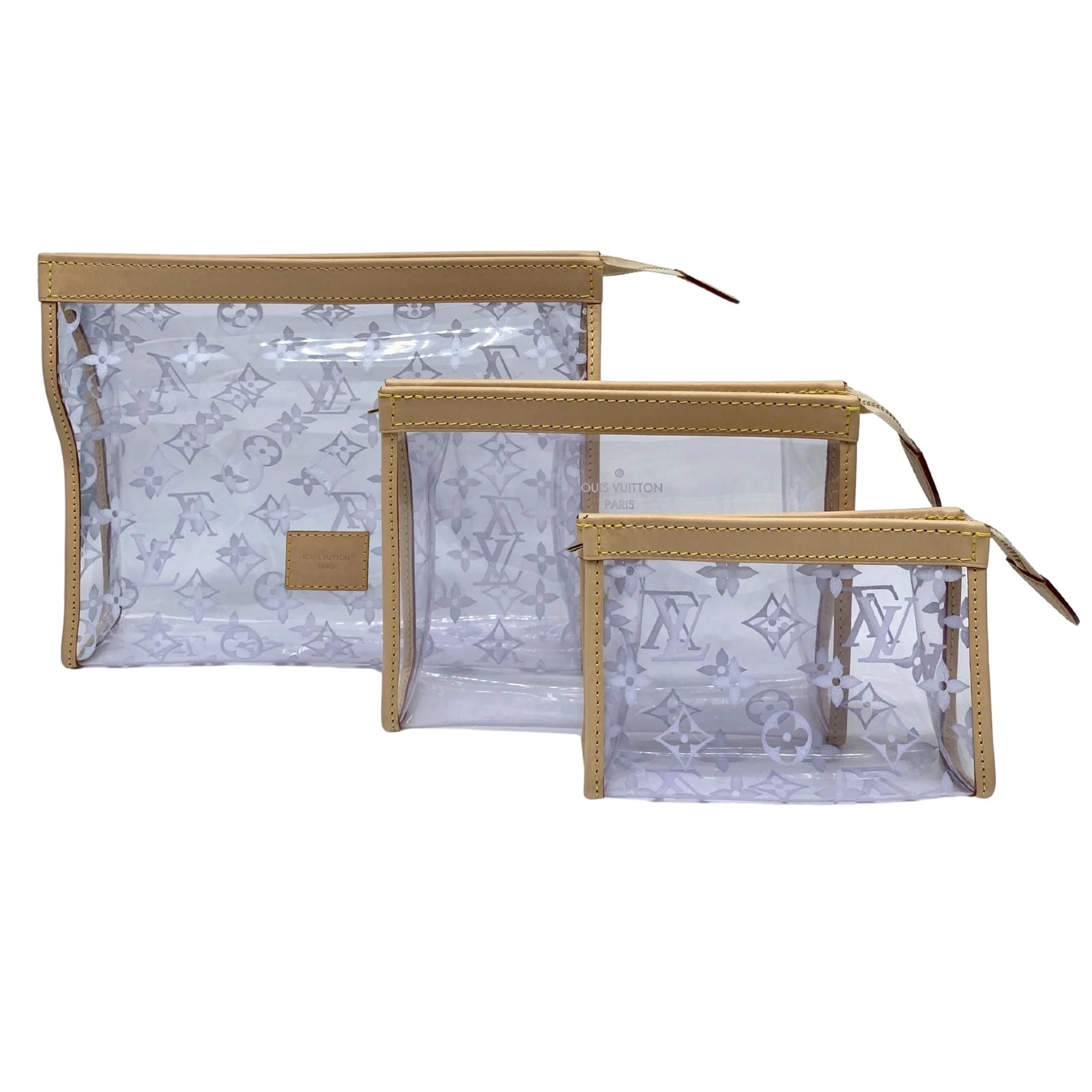 Louis Vuitton — Clear Toiletry Bags Trio Poche Toilette — Accessory — resale