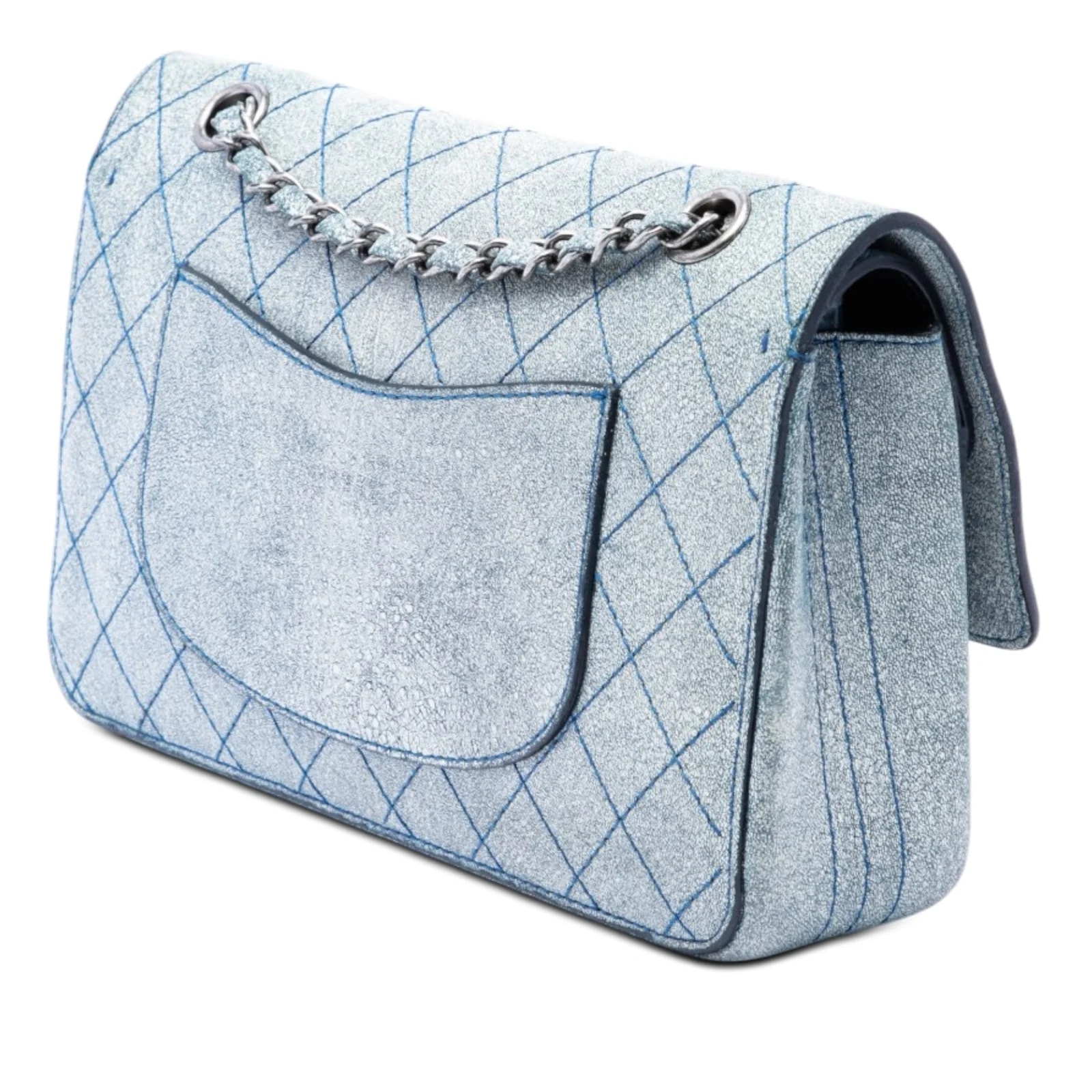 Medium Classic Crackled Wild Stitch Double Flap 2