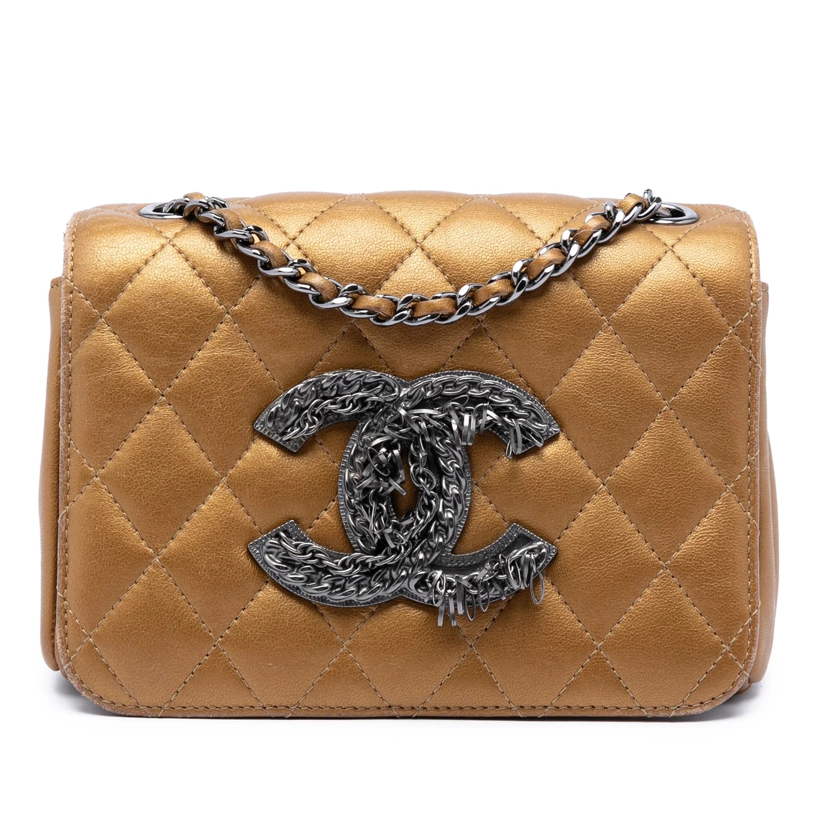 Chanel — Limited Edition Metallic CC Chain Fringe Full Flap — Handbag — resale