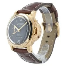 Panerai Luminor 8 Day GMT Brown Dial 18k Rose Gold 44mm Manual Wind PAM00289 3