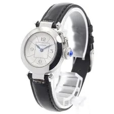 Cartier — Cartier MIS Pashaa W3140025 27mm SS Leather Silver Dial Quartz #C499 — Watch — resale