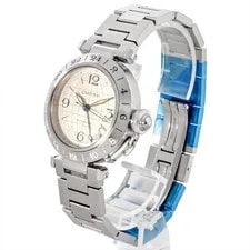Cartier W31078M7 2377 Pasha C Meridian GMT Silver Dial SS S 2