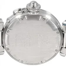 Cartier W31078M7 2377 Pasha C Meridian GMT Silver Dial SS S 4