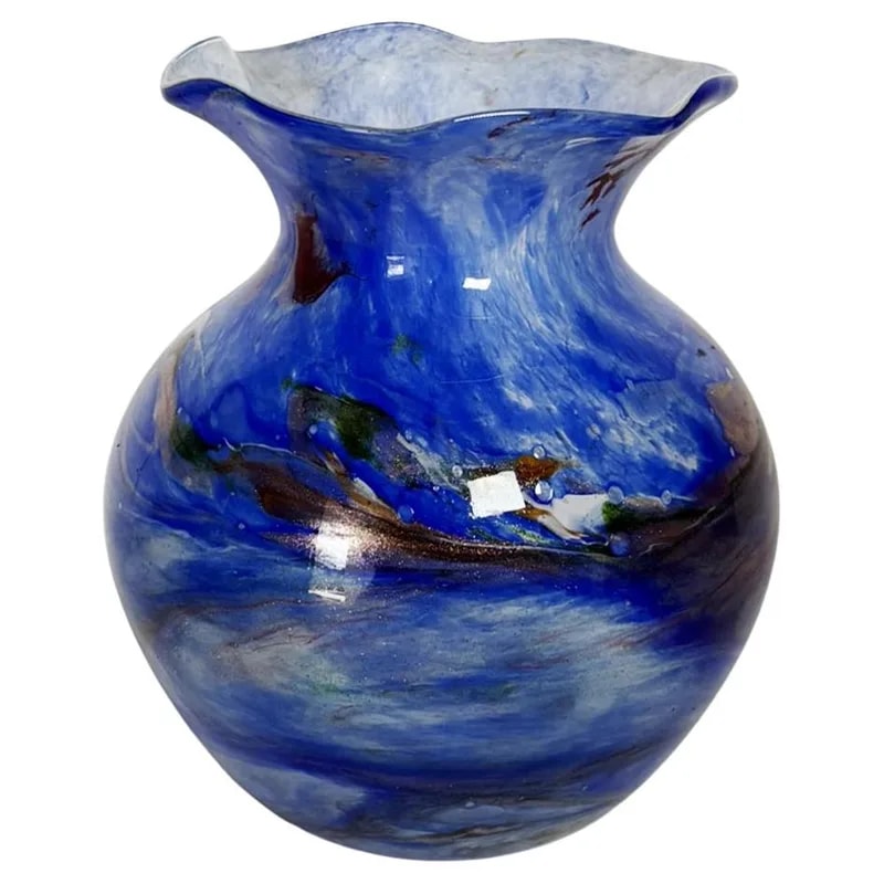 Blue Vase in Italian Glass, 1970, Italy — decorative_object — resale