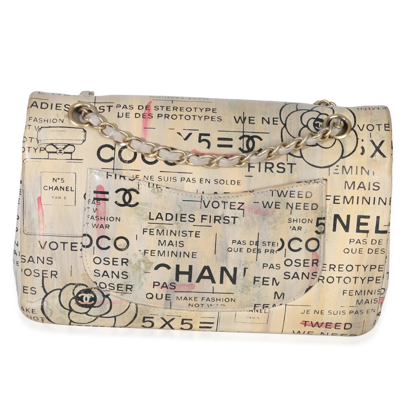 Chanel — Chanel Newspaper Print Medium Double Flap — Handbag — resale