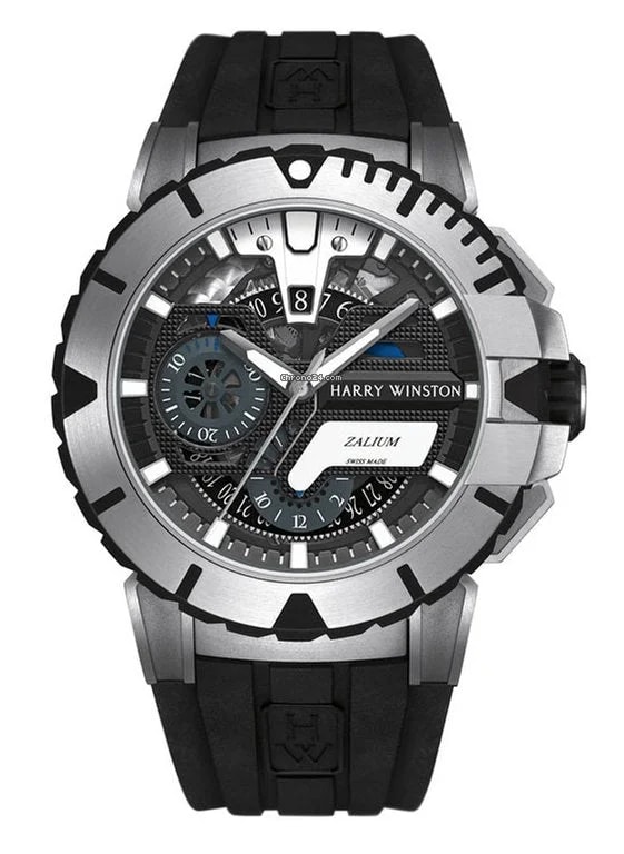 Worldofluxuryus — Harry Winston Ocean Sport Chronograph Limited Edition Zalium Rubber `s — Watch — resale