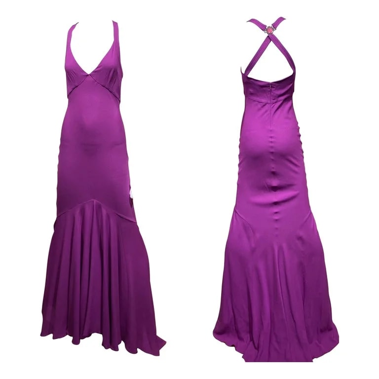 Versace — 2000s Versace Crisscross Back Gown — Clothing — resale