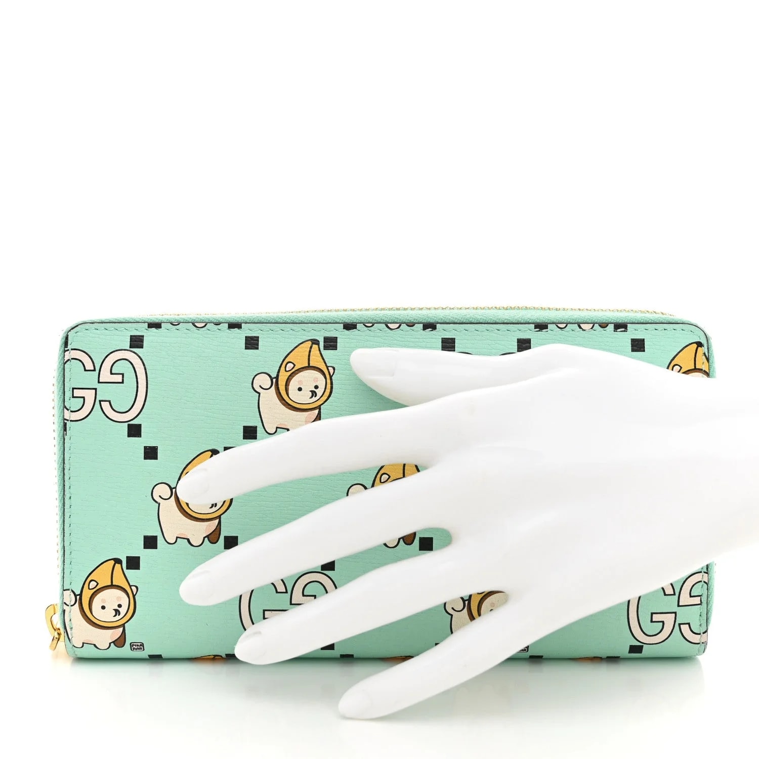 X Pikarar Textured Dollar Animal Print Zip Around Wallet 2