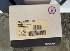Vntg ALL Star LOW x9691 Converse With Box Sz13 3