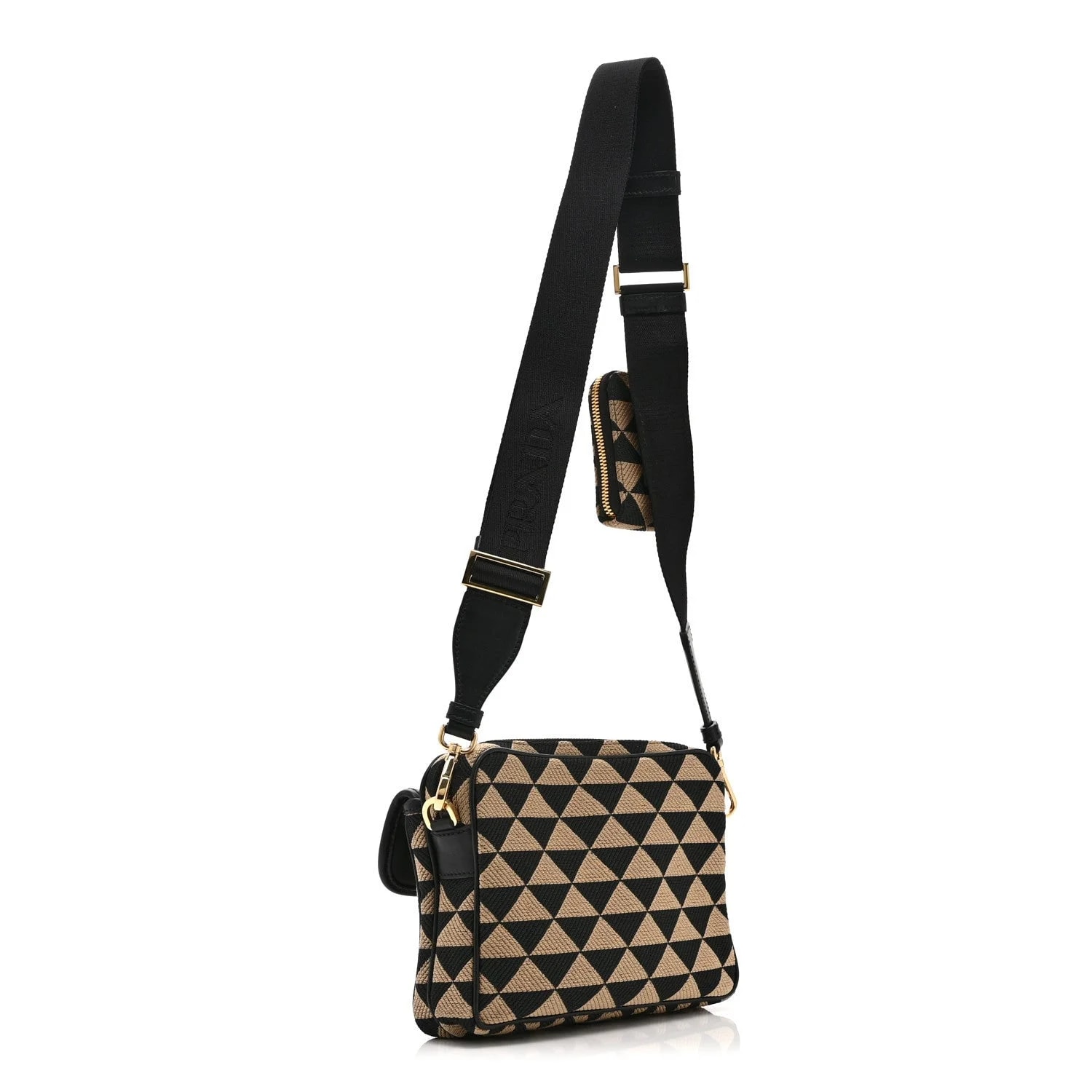 Triangolo Symbole Embroidered Pocket Single Snap Buckle Messenger Flap Corda 3