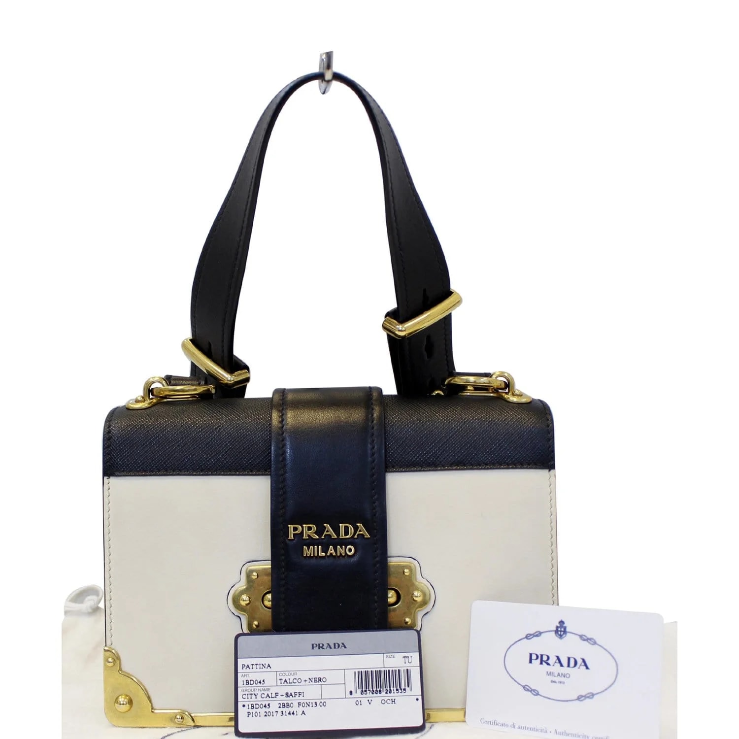 Prada — Prada City Calf Cahier Talco — Handbag — resale