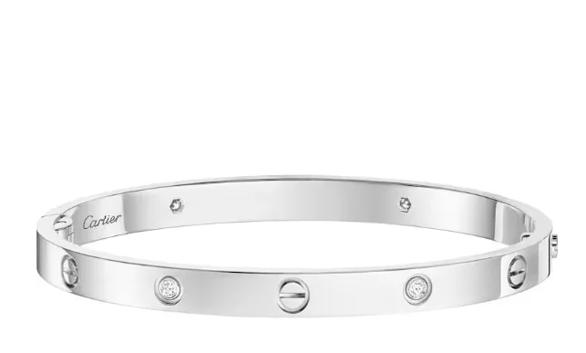 Cartier — Cartier Medium White Gold and Love Bracelet With Box and Papers19 — Jewelry — resale