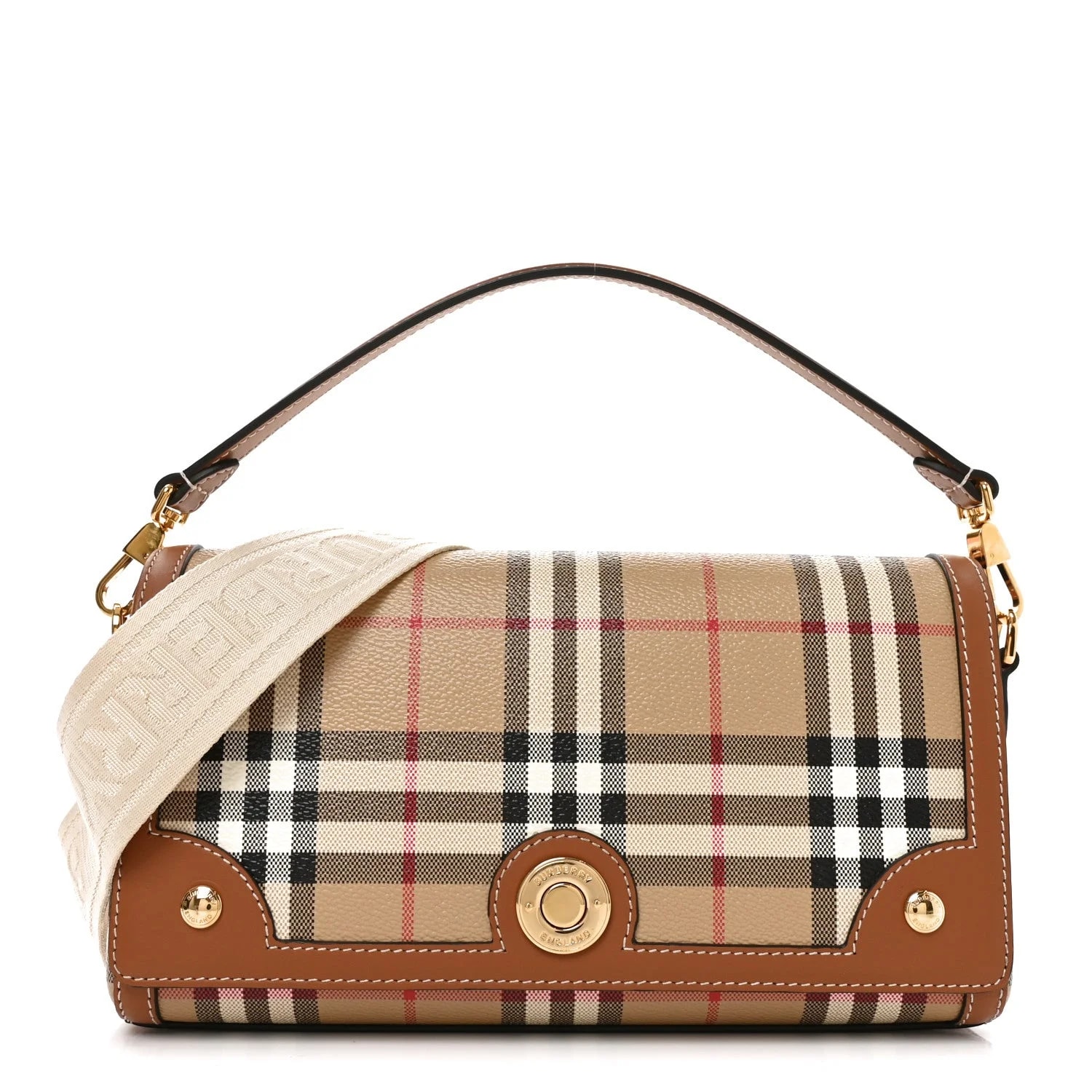 Burberry — Check Small Note Crossbody Briar — Handbag — resale