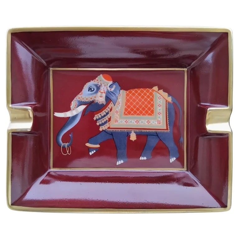 Hermès — Hermès Porcelain Cigar Ashtray Change Tray Elephant India Asia — decorative_object — resale