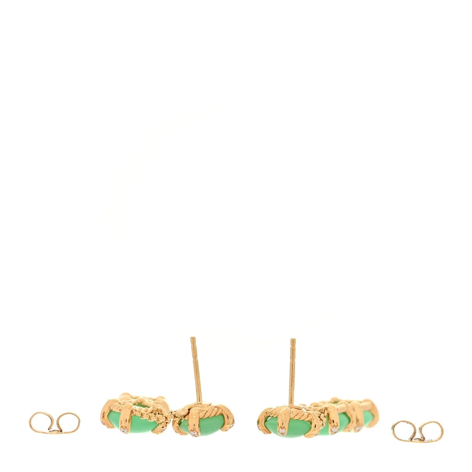 18K Yellow Gold Chrysoprase Chatelaine Chain Drop 3