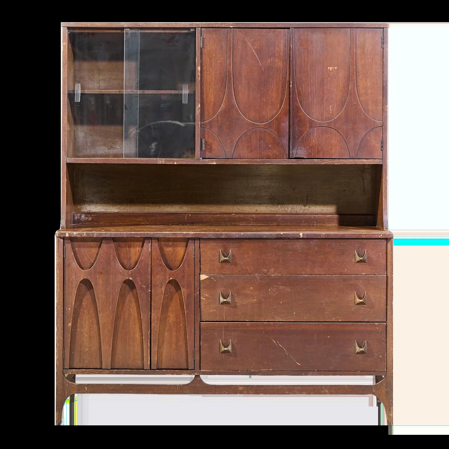 Broyhill Brasilia — Broyhill Brasilia Mid Century and Offset Credenza and Hutch — Furniture — resale