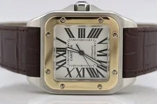 Cartier — Cartier Santos 100XL 44mm Two Tone Yellow Gold and Steel W20072X7 — Watch — resale