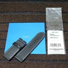 Officine Panerai Original Genuine Strap Black Leather Band From Japan 2
