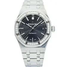 Audemars Piguet — Audemars Piguet 37MM Royal Oak Lady 15451ST Steel Diamond Bezel Black Dial — Watch — resale