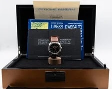 Panerai Radiomir 3 Days Acciaio Brevettato 47mm pam00685 Black Dial Brown Strap 2