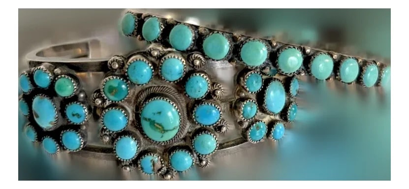 1930s Zuni Turquoise and Silver Bracelet Set — Jewelry — resale