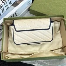 Gucci GG Marmont Diagonal Chain Crossbody Auth 2