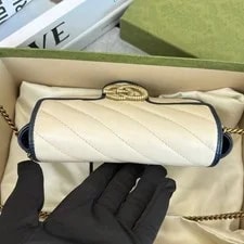 Gucci GG Marmont Diagonal Chain Crossbody Auth 3