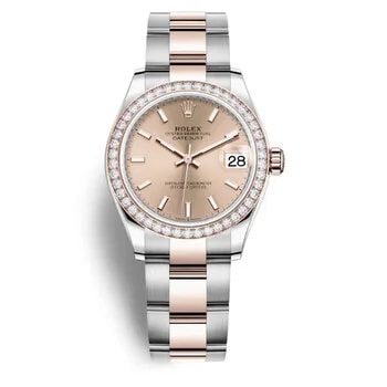 Rolex — Datejust 31 Rose Diamond Dial Automatic Steel and Everose Gold Oyster 278381PSO — Watch — resale