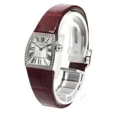 Cartier Ladonna WE600351 22mm K18WG Diamond Bezel Quartz Leather Strap #C055 2