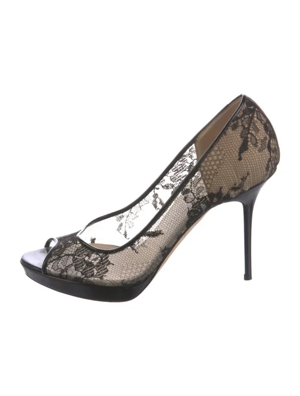 Jimmy Choo — Lace Trim Embellishment — Designer Shoe — resale