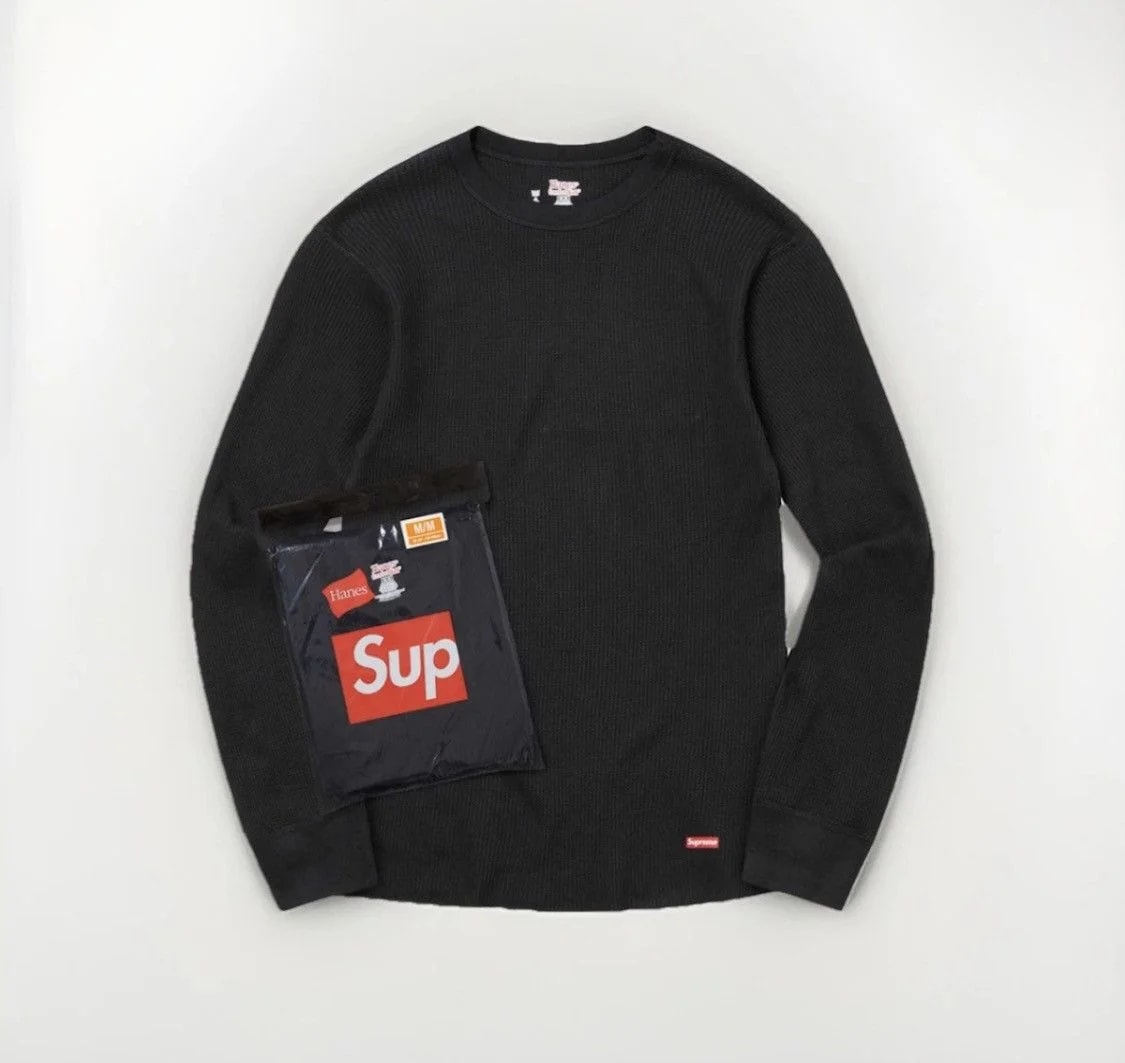 Supreme — Supreme Hanes Thermal Crewneck — streetwear — resale