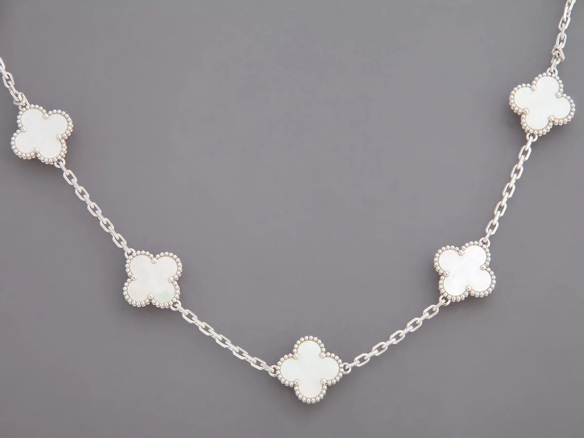 Van Cleef & Arpels 18K White Gold 20-Motif Alhambra 2